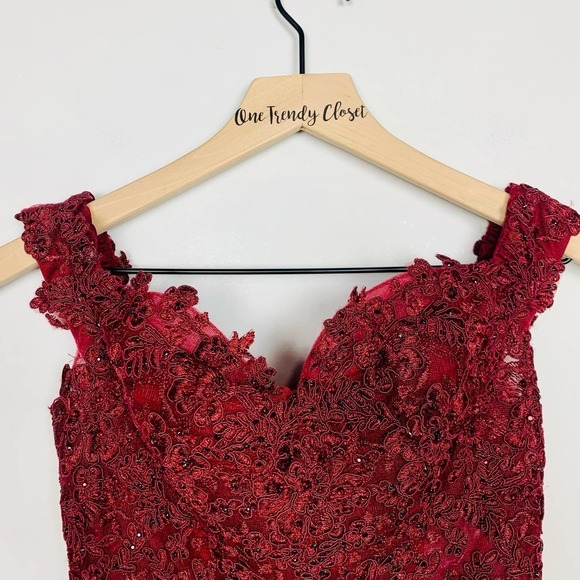 #50 Dancing Queen | Sheer Floral Embroidered Off Shoulder Prom Dress DQ-2274 - Picture 8 of 16